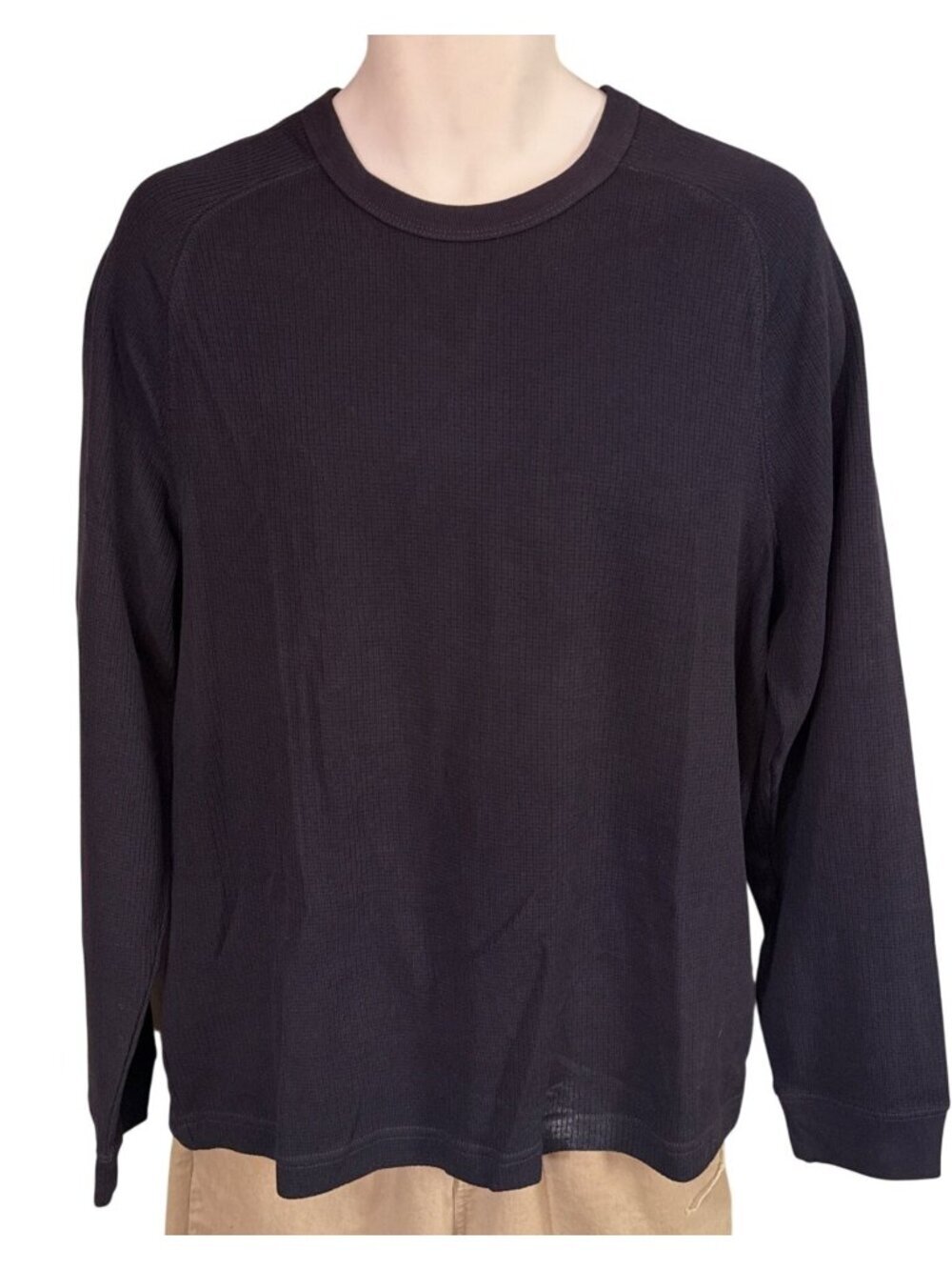 Madewell Mens Thermal Long Sleeve Tee~Size M~Black Cotton Top NWT L17 38